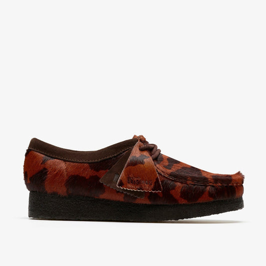 Clarks Women Wallabee Brown Cow Print