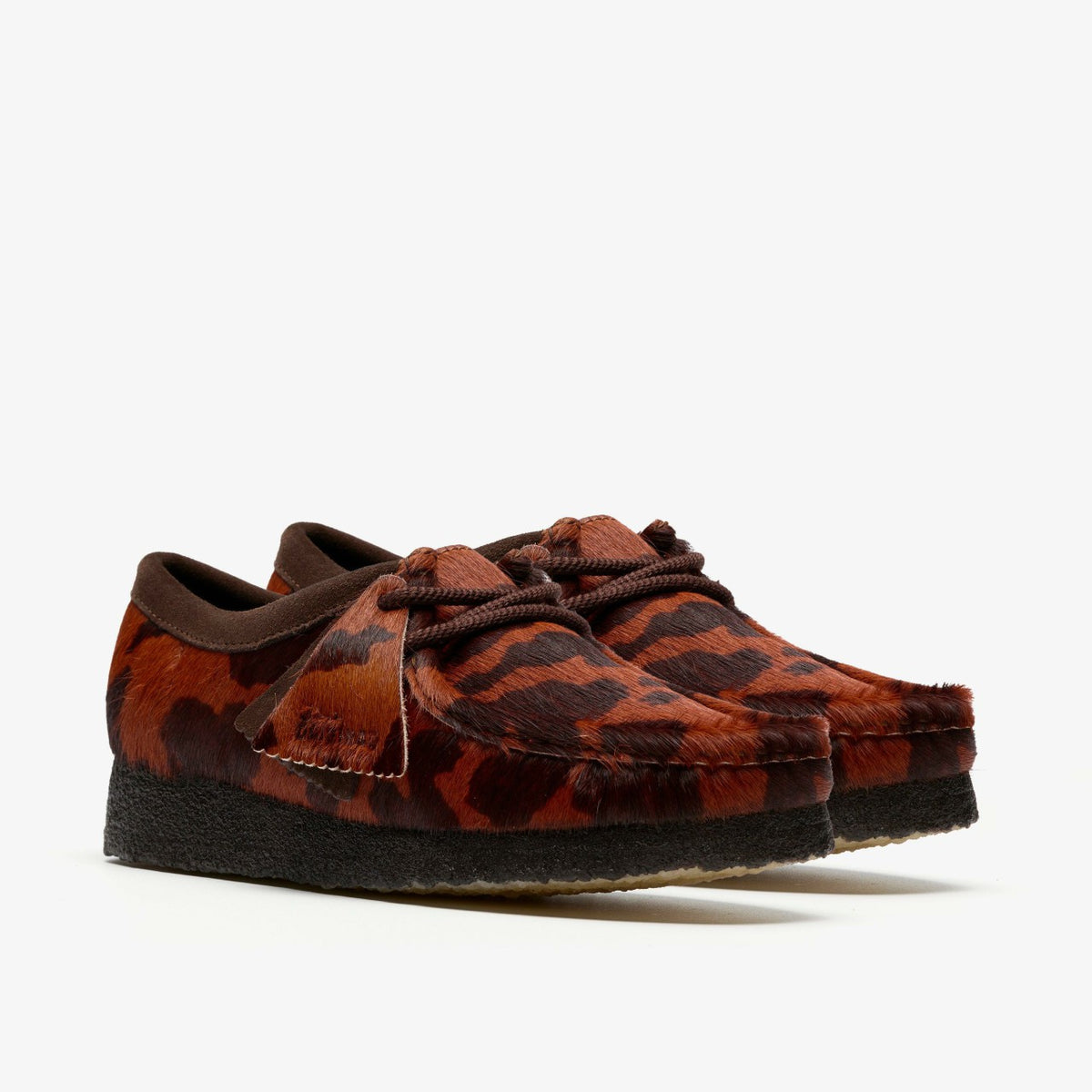 Clarks Women Wallabee Brown Cow Print