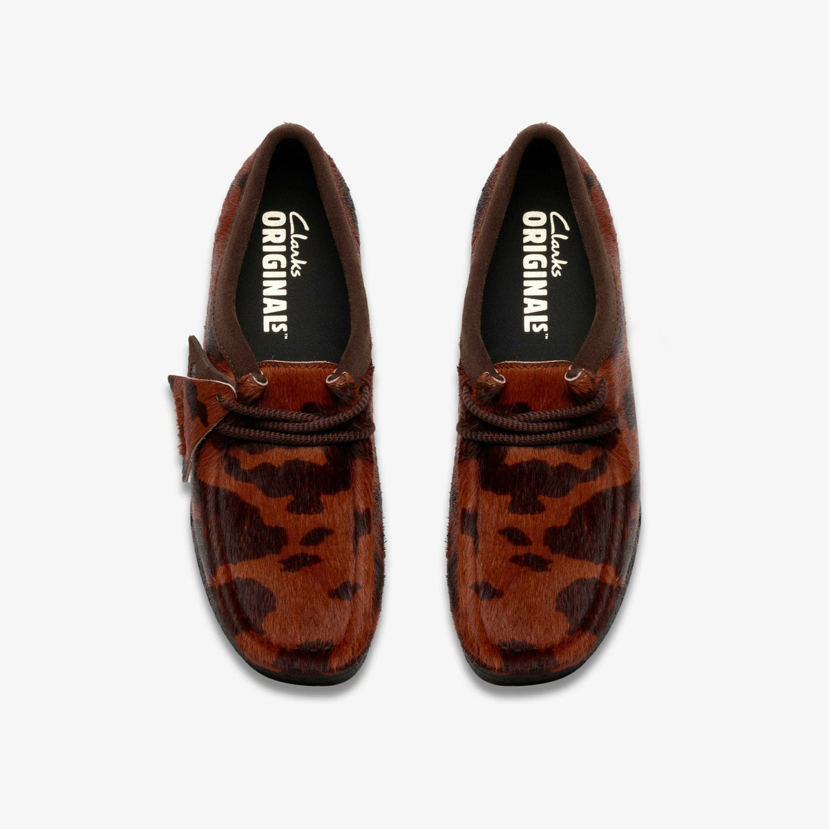 Clarks Women Wallabee Brown Cow Print