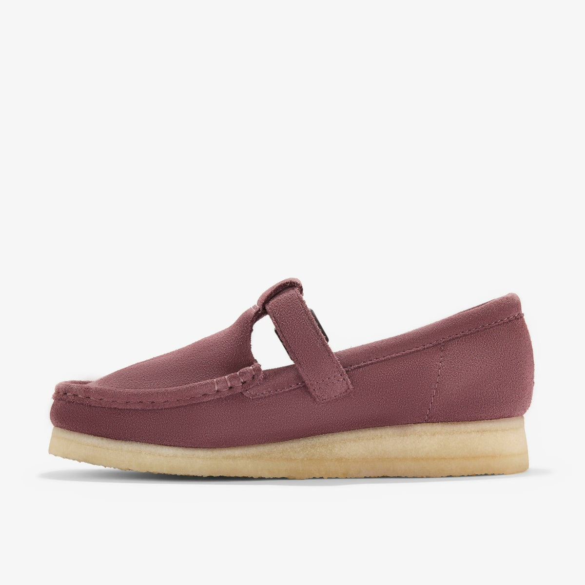 Clarks Women Wallabee T Bar Rose Brown Suede