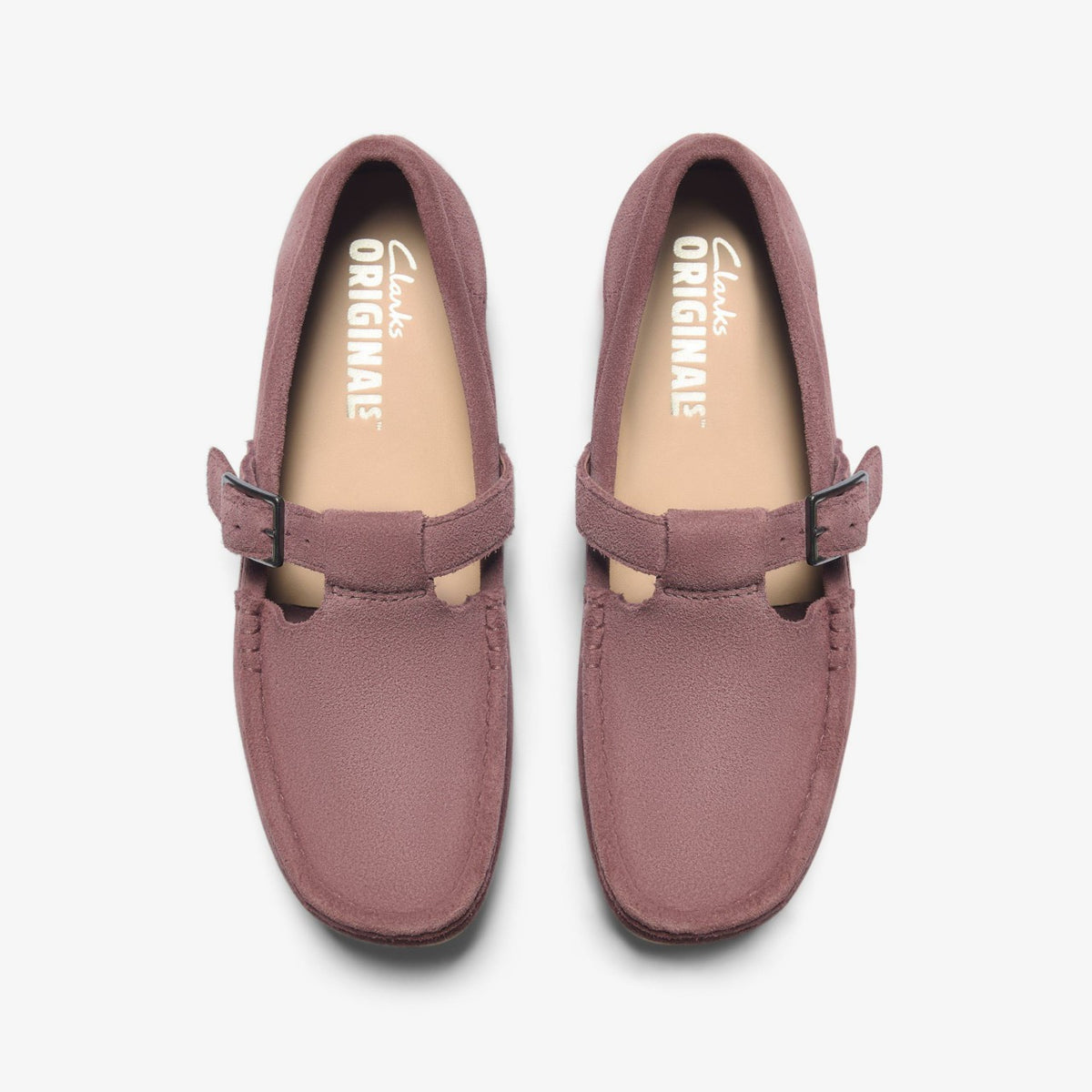 Clarks Women Wallabee T Bar Rose Brown Suede