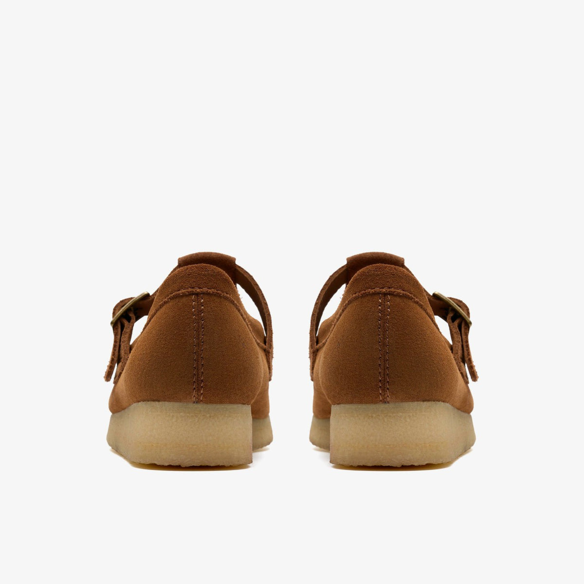 Clarks Women Wallabee T Bar Brown/Orange Suede