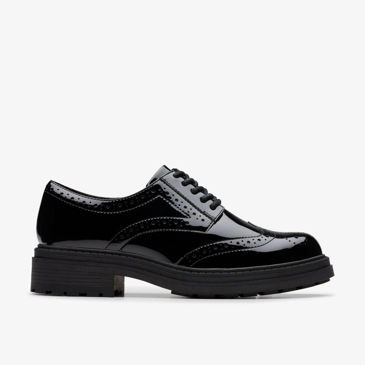 Clarks Women Orinoco3 Derby Black Patent