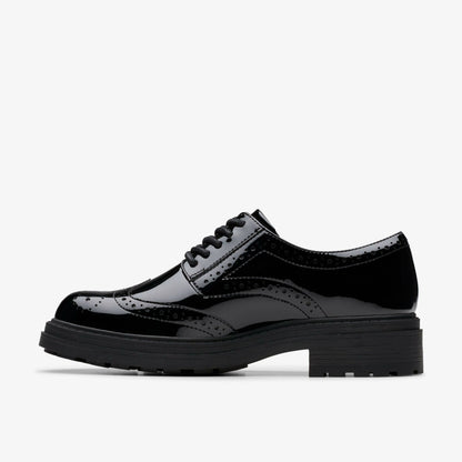 Clarks Women Orinoco3 Derby Black Patent