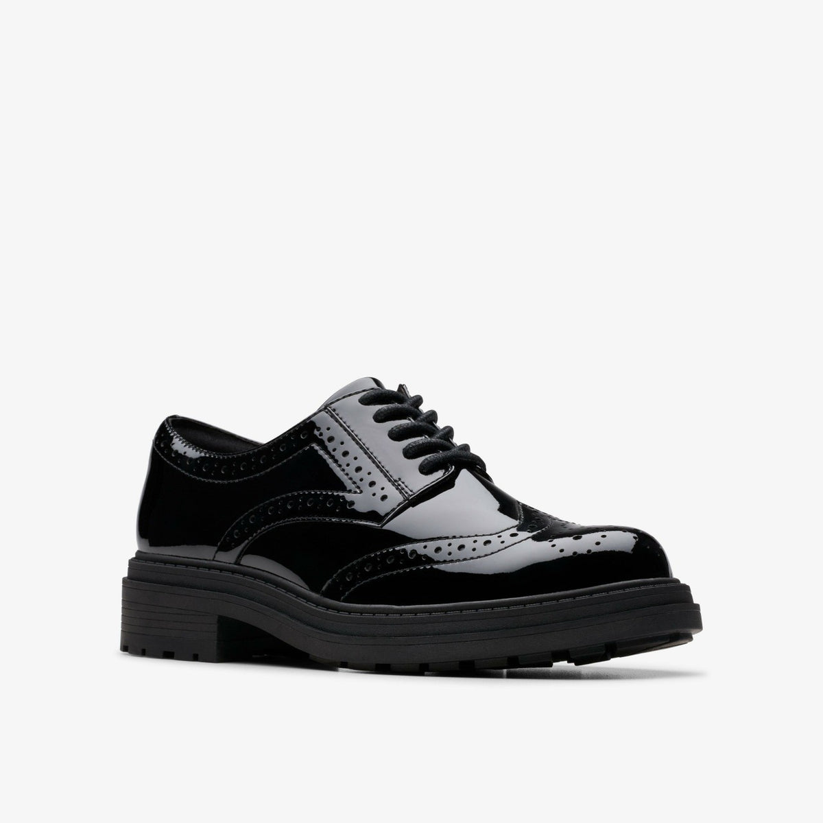 Clarks Women Orinoco3 Derby Black Patent