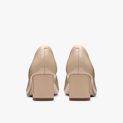 Clarks Women Fernie Trim Sand Patent