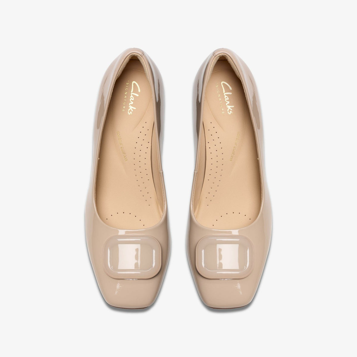 Clarks Women Fernie Trim Sand Patent