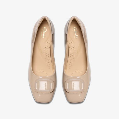 Clarks Women Fernie Trim Sand Patent