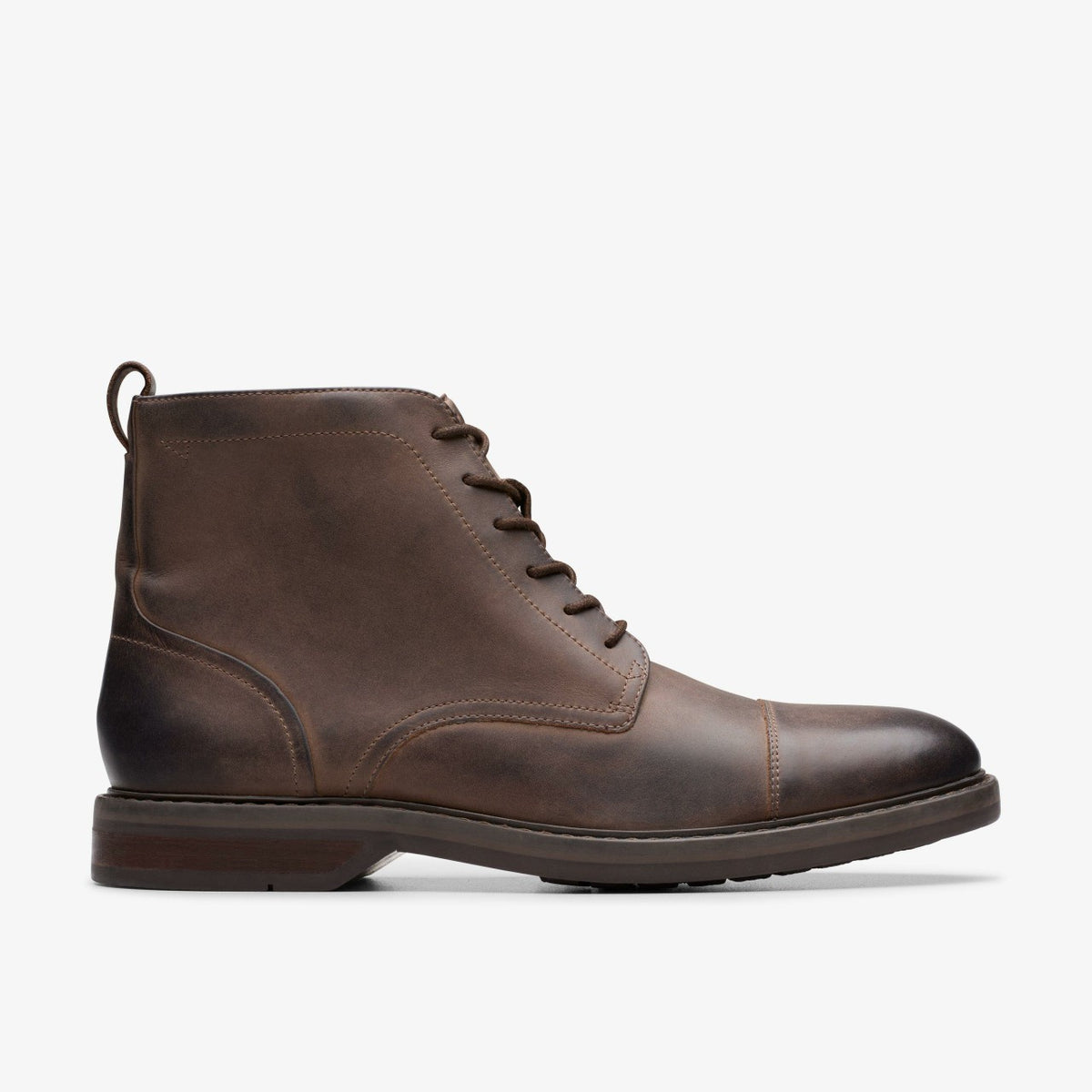 Clarks Men Aldwin Cap Brown Leather