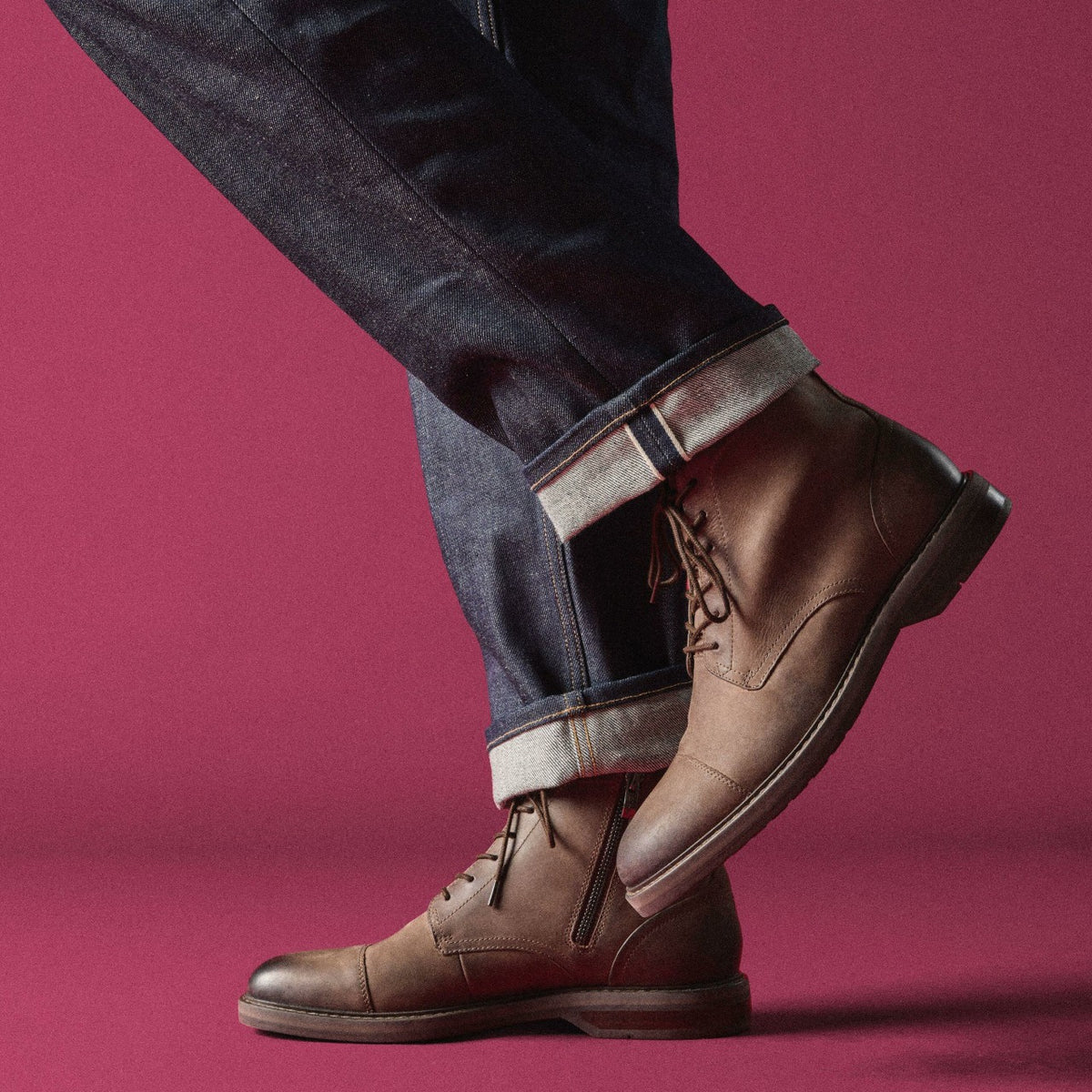Clarks Men Aldwin Cap Brown Leather