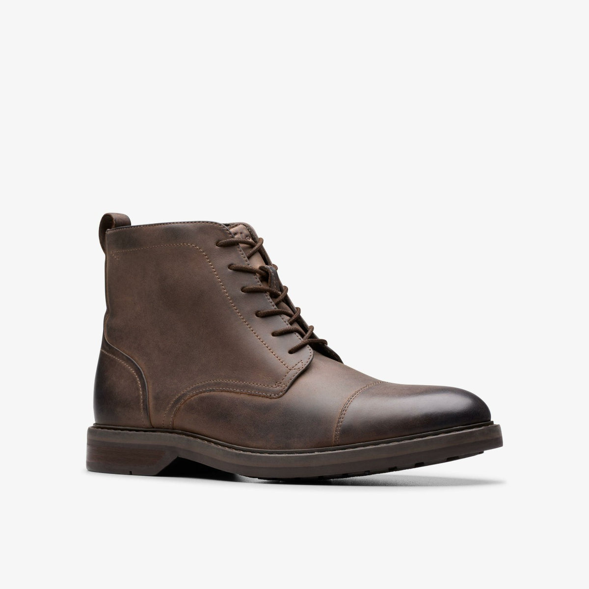 Clarks Men Aldwin Cap Brown Leather