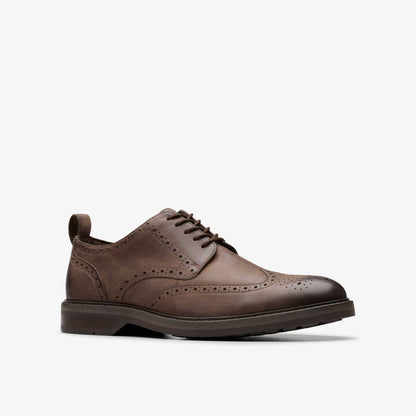 Clarks Men Aldwin Limit Brogue Brown Leather