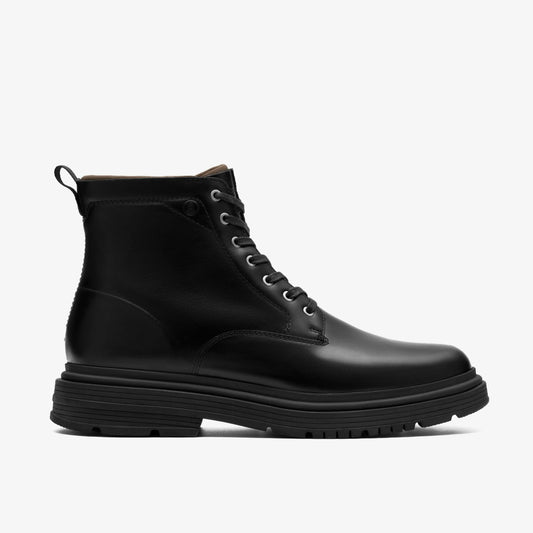 Clarks Men Badbury Hi Waterproof Black Warmlined Leather