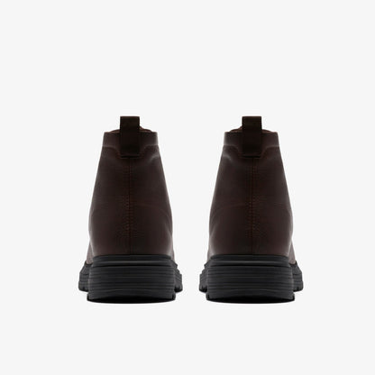 Clarks Men Badbury Hi Waterproof Brown Warmlined Leather
