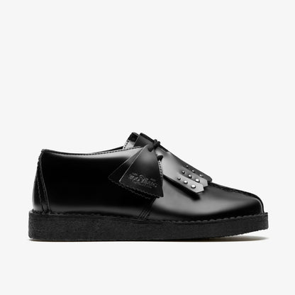 Clarks Women Desert Trek Black Hi Shine Leather
