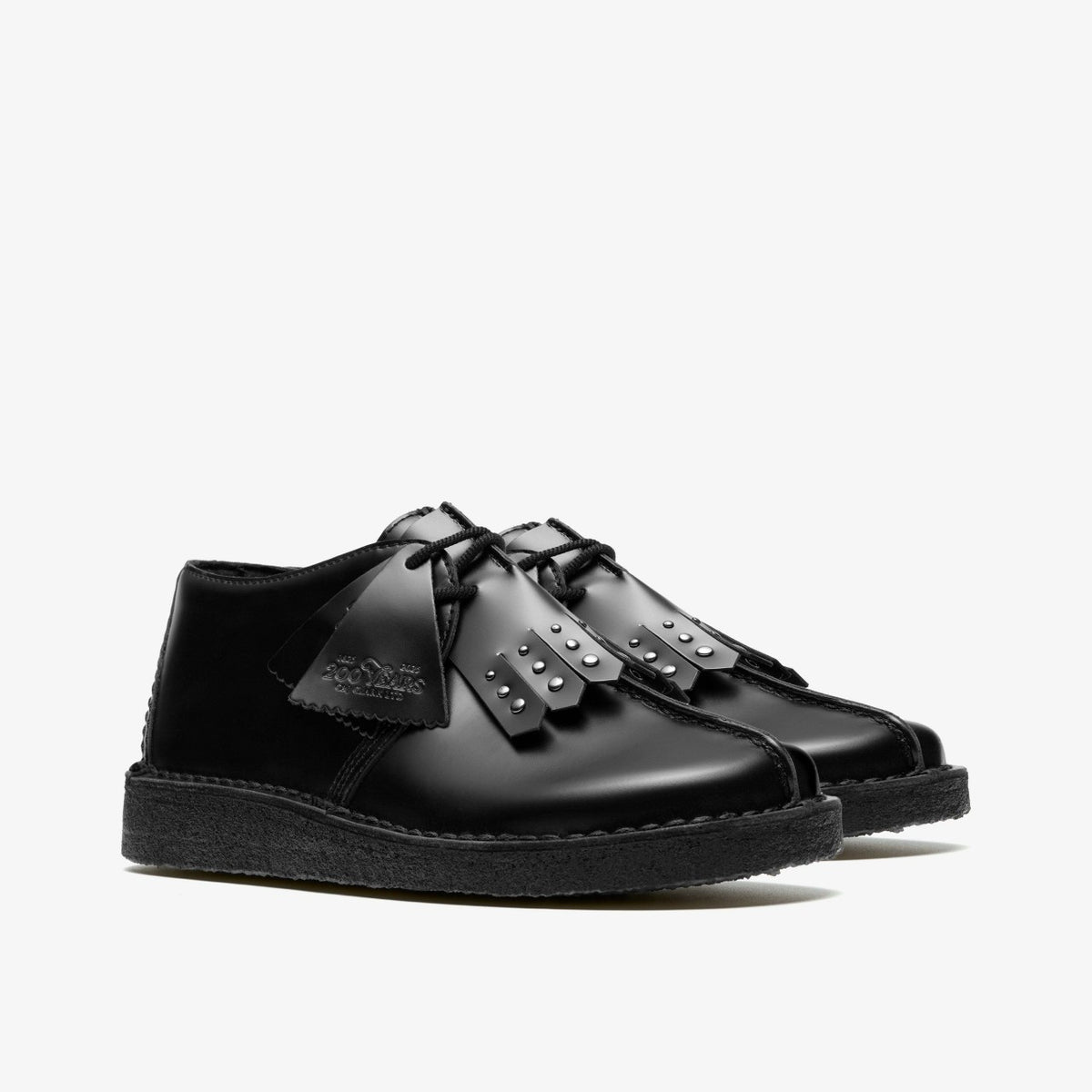 Clarks Women Desert Trek Black Hi Shine Leather
