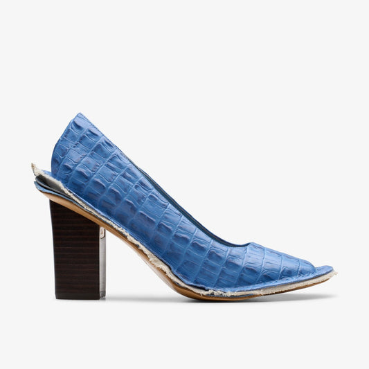 Clarks Women Martine Rose Heel Womens Blue Leather