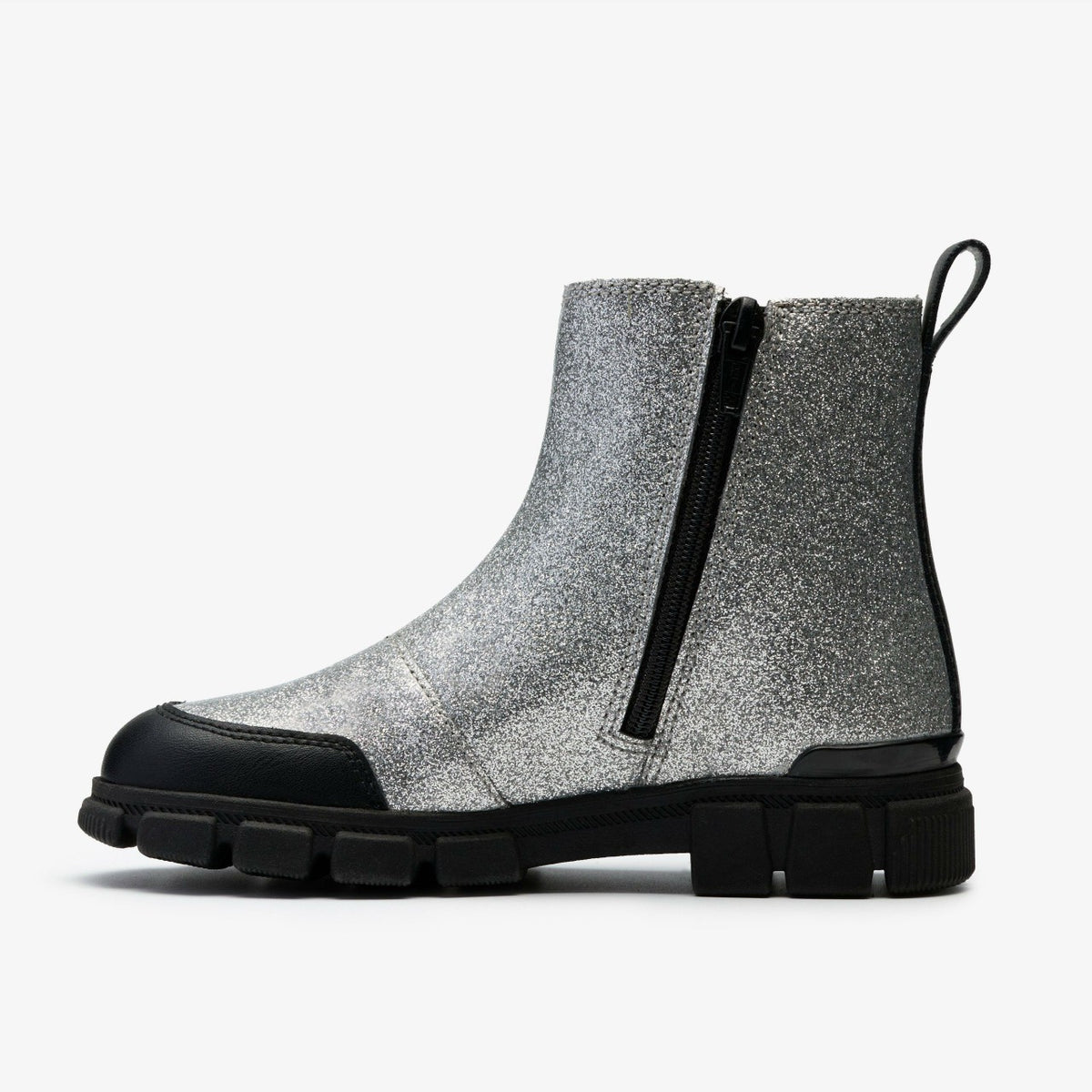 Clarks Kids Evyn Chelsea Kid Silver Patent