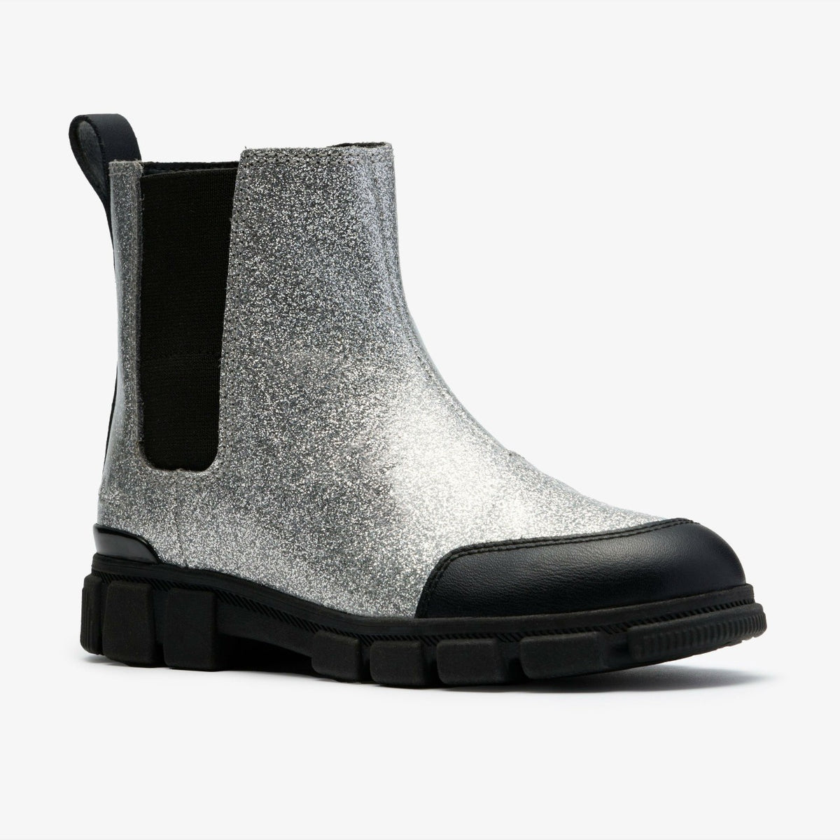 Clarks Kids Evyn Chelsea Kid Silver Patent