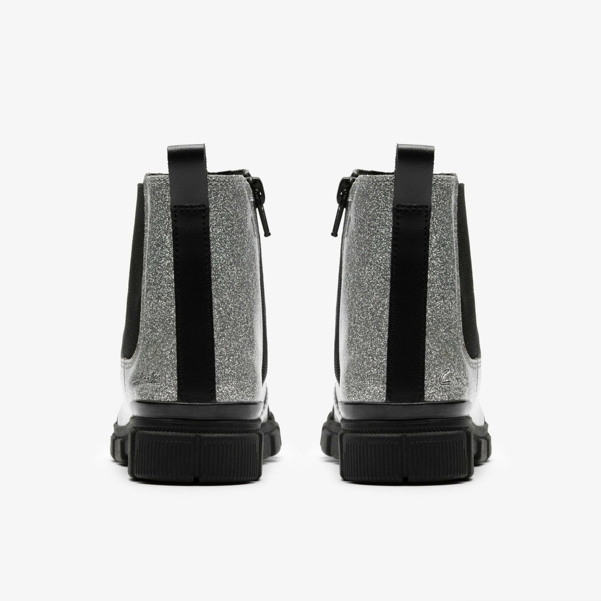 Clarks Kids Evyn Chelsea Kid Silver Patent