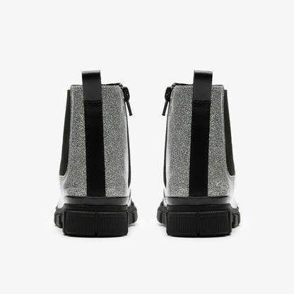 Clarks Kids Evyn Chelsea Kid Silver Patent