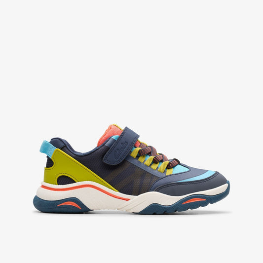 Clarks Kids Feather Track Kid Navy Combination