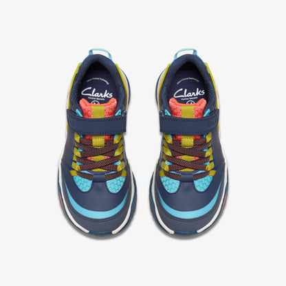Clarks Kids Feather Track Kid Navy Combination