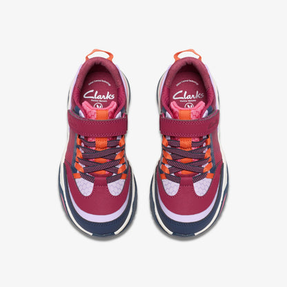 Clarks Kids Feather Track Kid Berry Combination