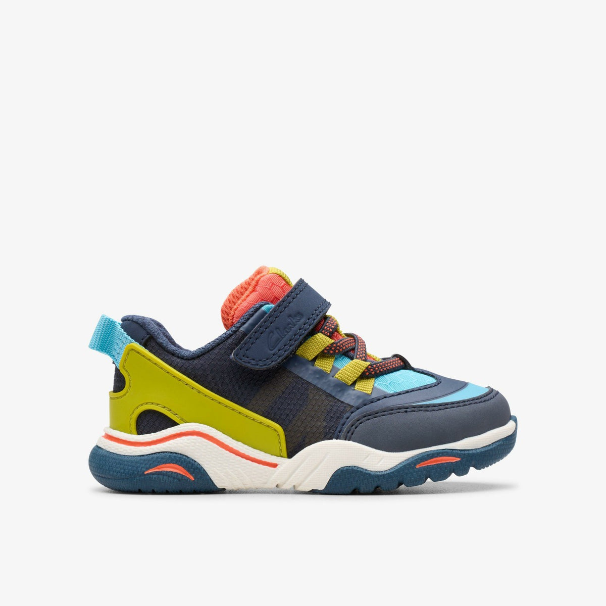 Clarks Kids Feather Track Toddler Navy Combination
