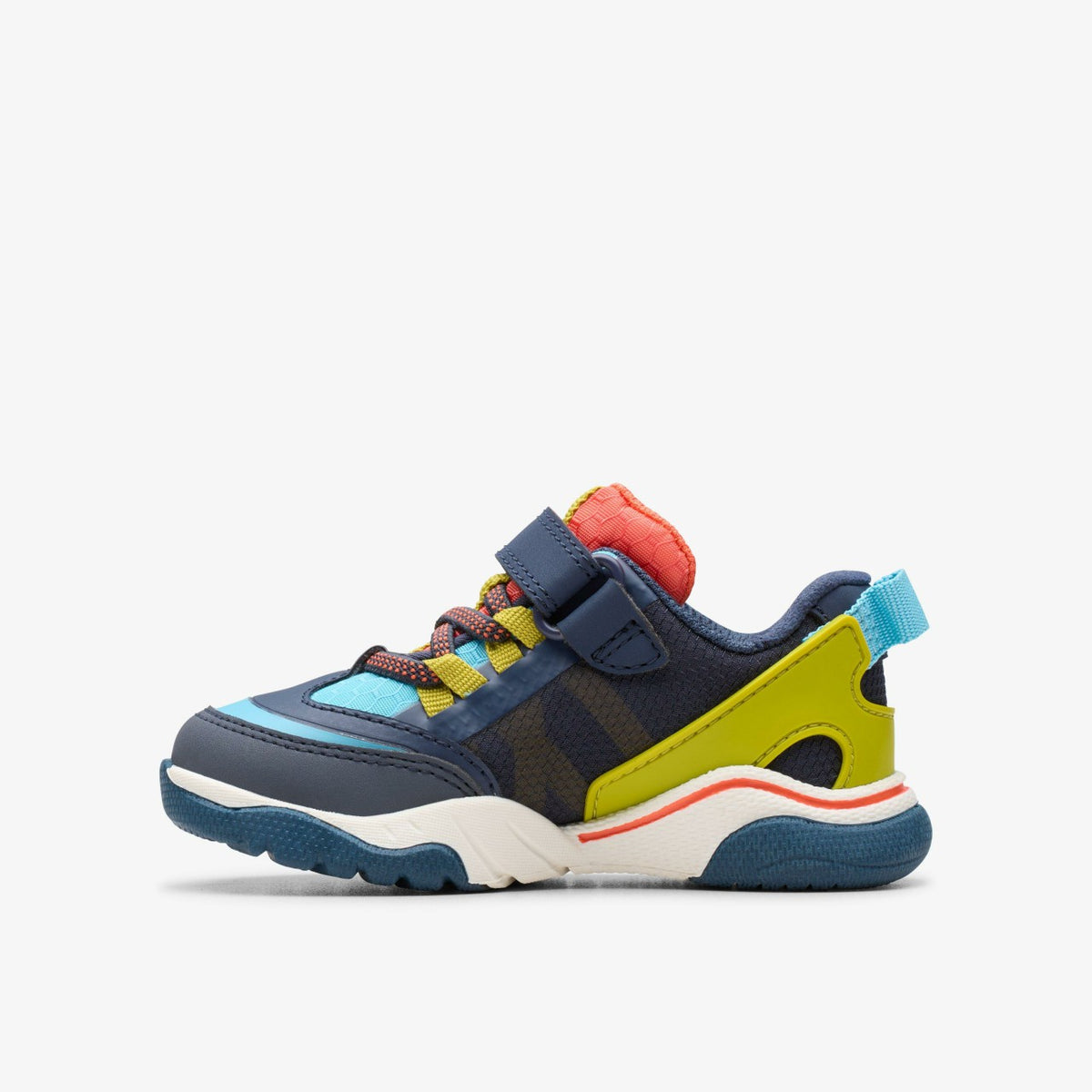 Clarks Kids Feather Track Toddler Navy Combination
