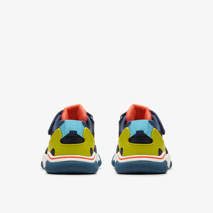 Clarks Kids Feather Track Toddler Navy Combination