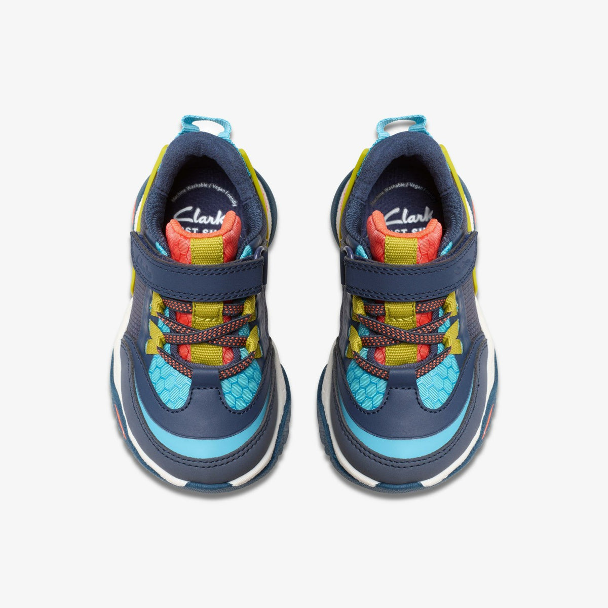Clarks Kids Feather Track Toddler Navy Combination