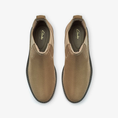 Clarks Men Newford Easy Dark Sand Suede