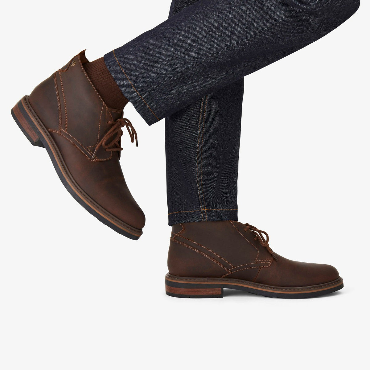 Clarks Men Newford Mid Beeswax Leather