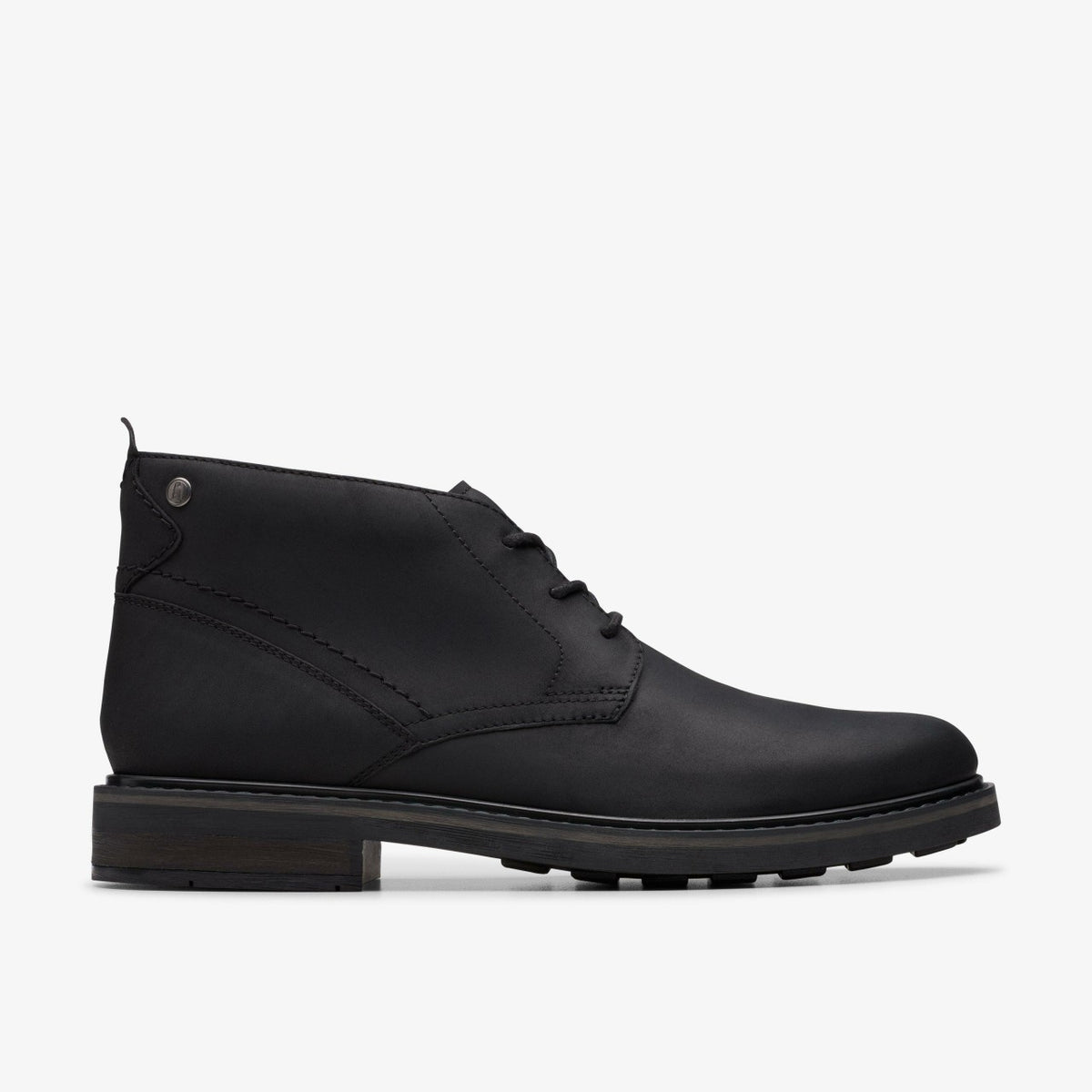Clarks Men Newford Mid Black Leather