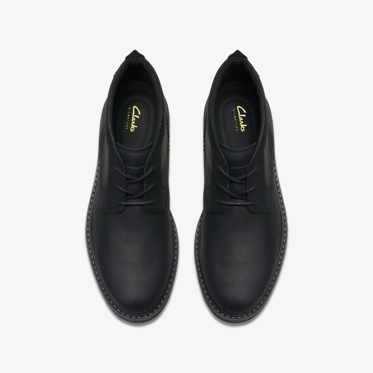 Clarks Men Newford Mid Black Leather