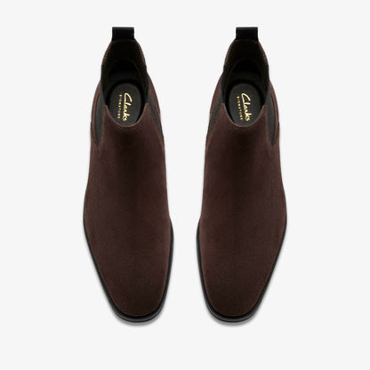 Clarks Men Paulton Easy Dark Brown Suede