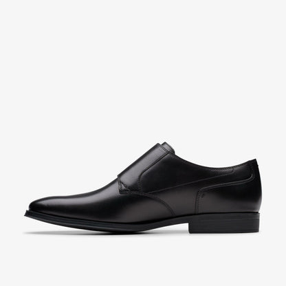 Clarks Men Paulton Monk Black Leather
