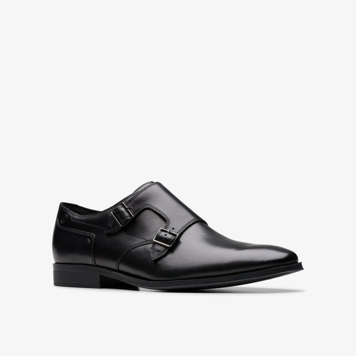 Clarks Men Paulton Monk Black Leather