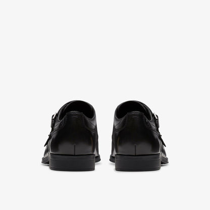Clarks Men Paulton Monk Black Leather