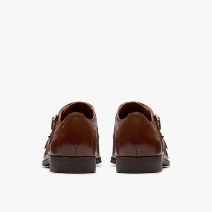Clarks Men Paulton Monk Tan Leather