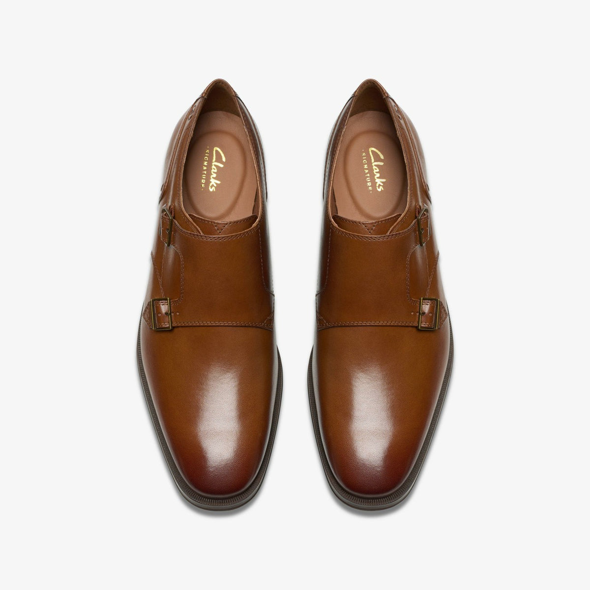 Clarks Men Paulton Monk Tan Leather