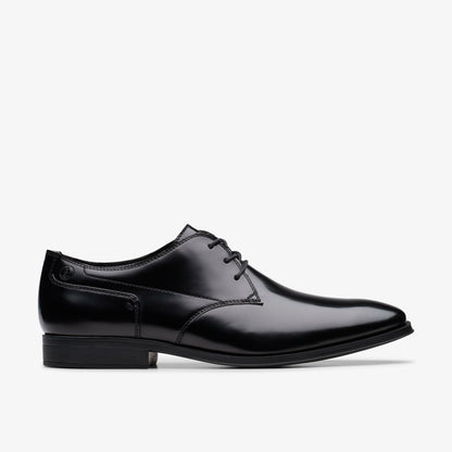 Clarks Men Paulton Lace Black Hi Shine Leather