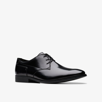 Clarks Men Paulton Lace Black Hi Shine Leather