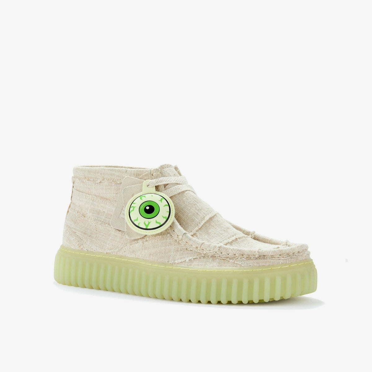 Clarks Men Torhill Hallow Off White Textile