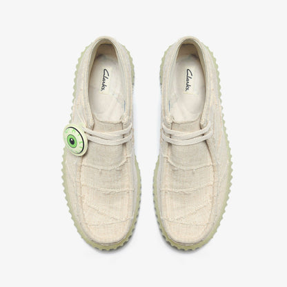 Clarks Men Torhill Hallow Off White Textile