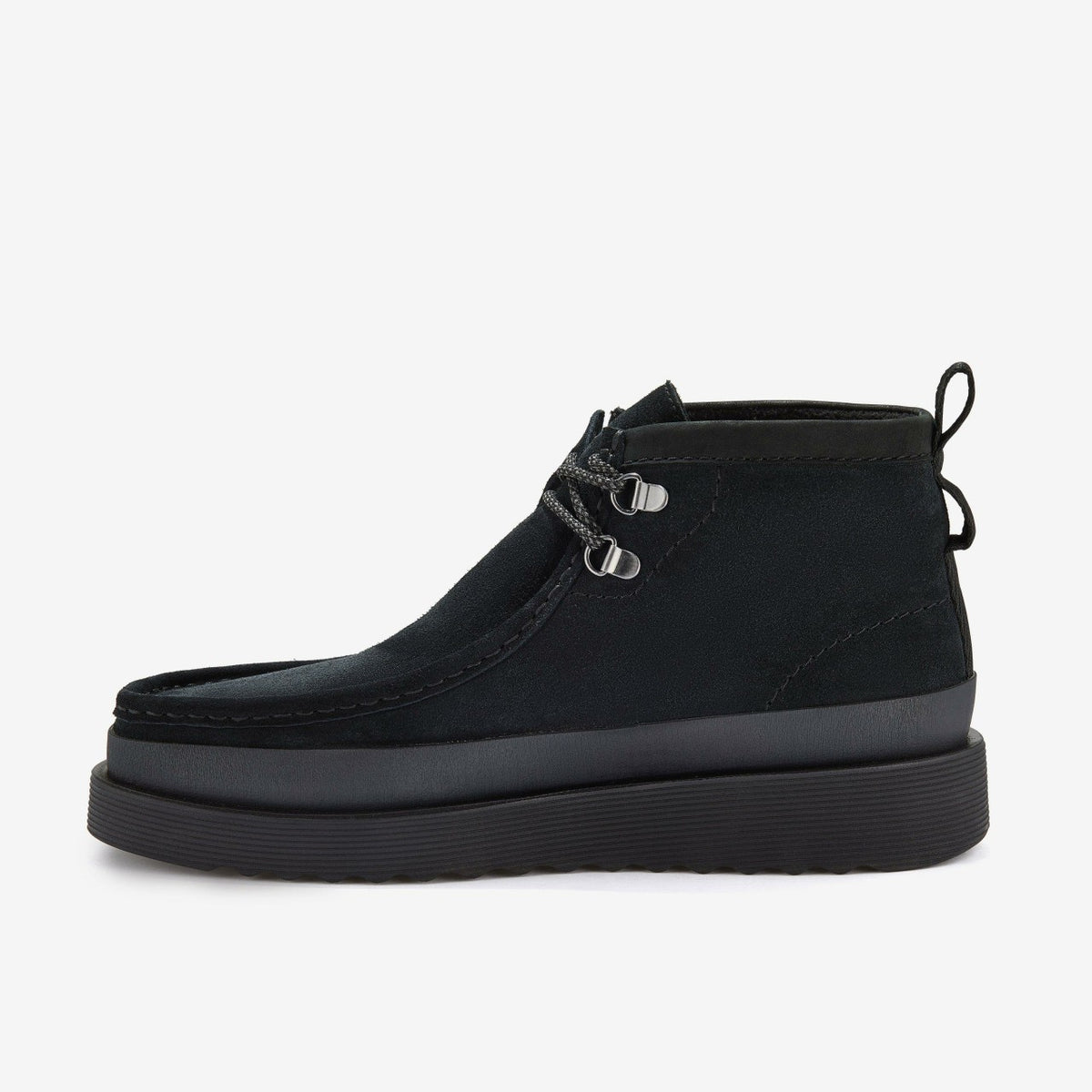 Clarks Men Wallabee FTR2 Hi Black Suede