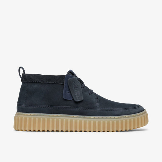 Clarks Men Torhill Lace Hi Navy Nubuck