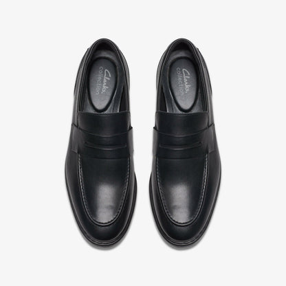 Clarks Men Banbury Lo Black Leather