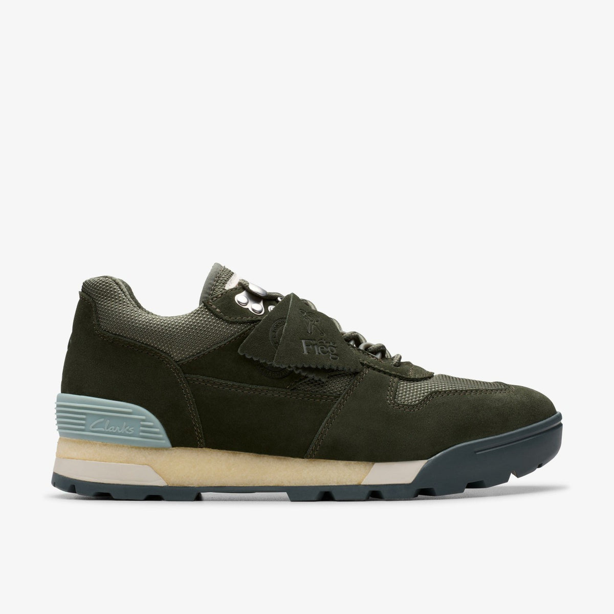 Clarks Men Laddow Dark Olive Combination